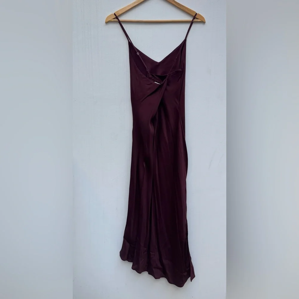 AG ADRIANO GOLDSCHMIED: Scarlett Slip Dress in Rich Carmine. Size L - Picture 6 of 12